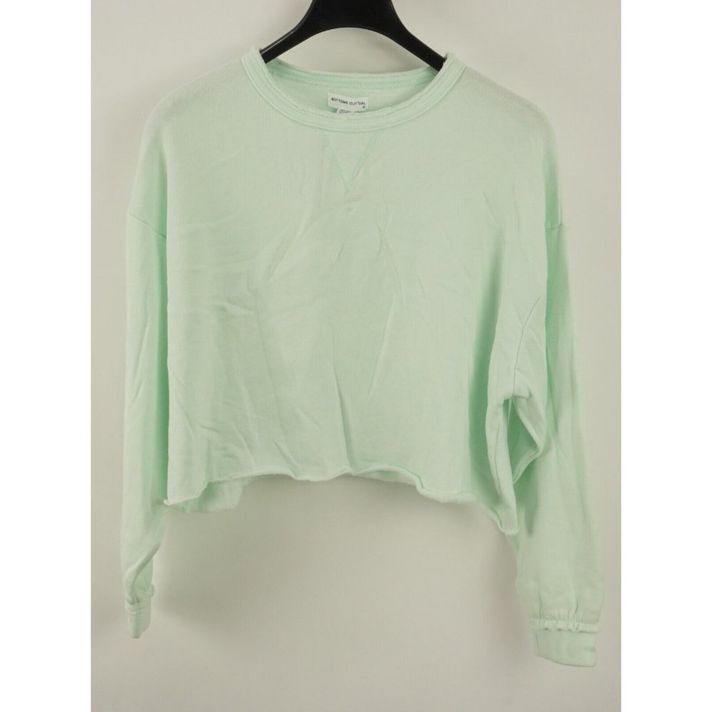 New Bottoms Out Gal' Women's Size S Light Green Fleece Crew Lettuce‎ Pajama Top